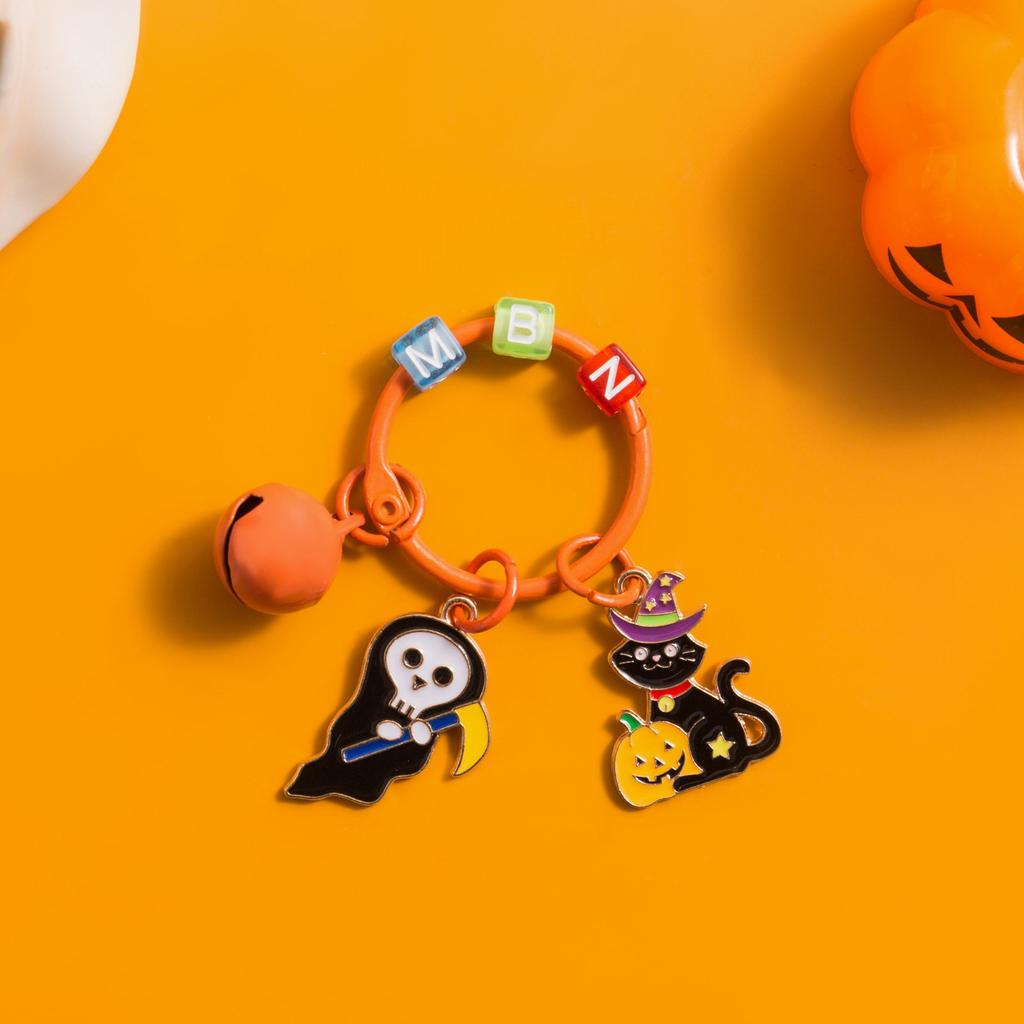 Creative Cartoon Metal Spider Pendant Halloween Diy Funny Pumpkin Doll Keychain Bag Pendant Small Gift