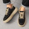 Retro style low-top thick-soled cushioning leather sneakers outdoor street casual board shoes