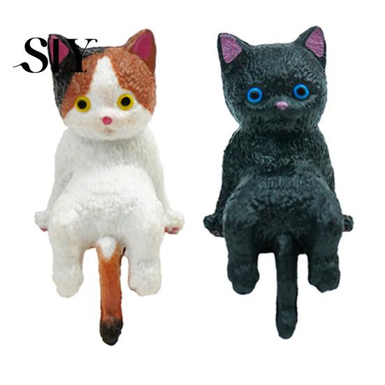 Tiny Plastic Cat Statues Mini Figurine Miniature Cute Cartoon Kittens Ornament for Office Decorations Computer Monitor Car Dashboard Home Desk