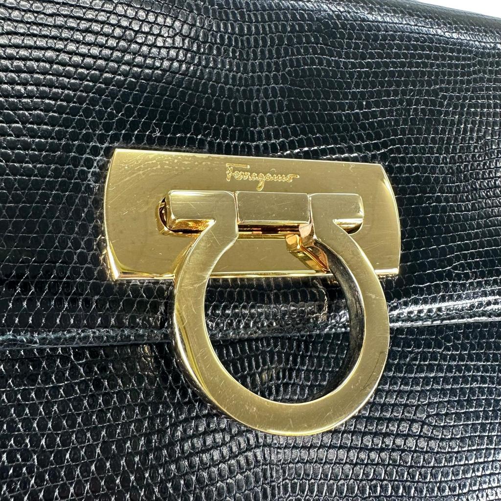 Salvatore Ferragamo Handbag black Women 2wayShoulder Bag used