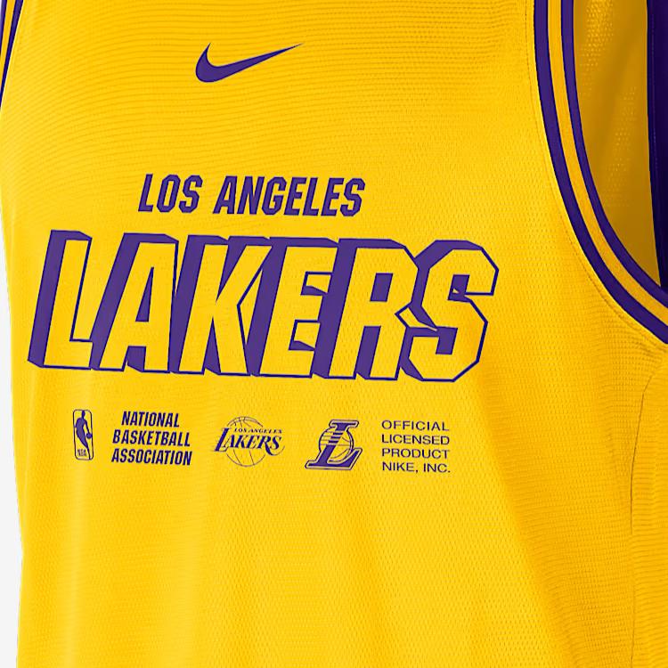Nike Dri-Fit Printed Basketball Tank Top NBA Los Angeles Lakers Men tops Yellow DR2273-728
