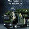 New 1/32 Hongqi-16 Anti-Aircraft Missile Alloy Die-casting Toy Car Model Launch Function Elevated Sound and Light Vehicles Kids Gift
