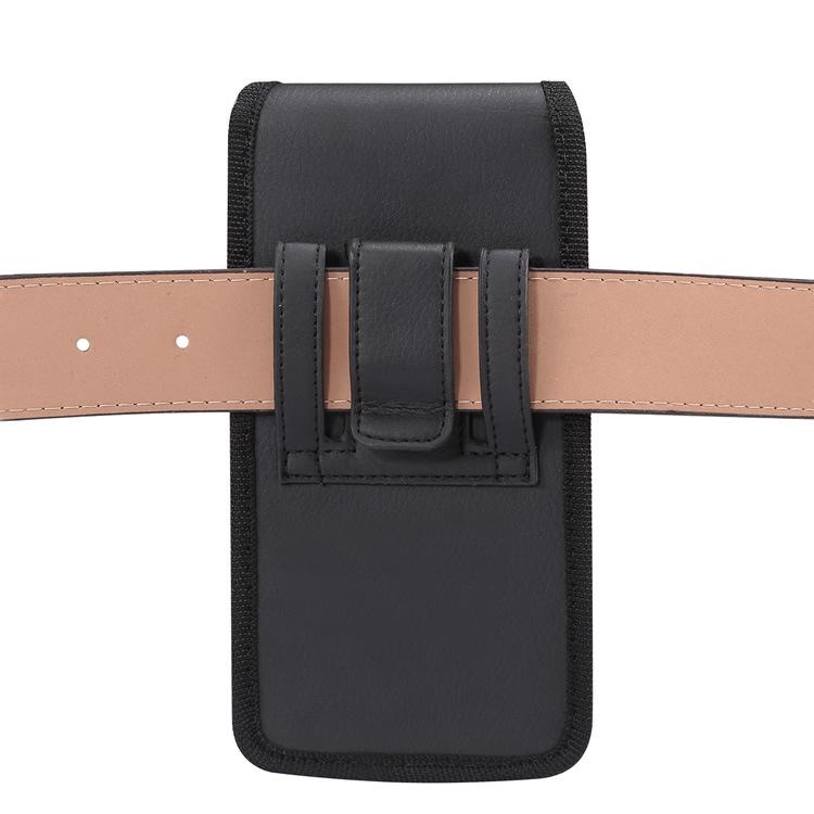 Men's Leather Vertical Belt Phone Case with Magnetic Closure for 6.1-6.7 Inch Devices - Ideal for Seniors
