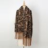 New Leopard Print Winter Scarf for Women Classic Thickened Imitation Cashmere Print Fringe Shawl Stylish Versatile Warm Blanket
