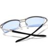 Silver Matte x Light Blue Fashion Square Tough Guy Rimless Slightly Bad Boy Large Metal Thin Glasses, Shape, Style, Half-Rim, Sunglasses, Men's