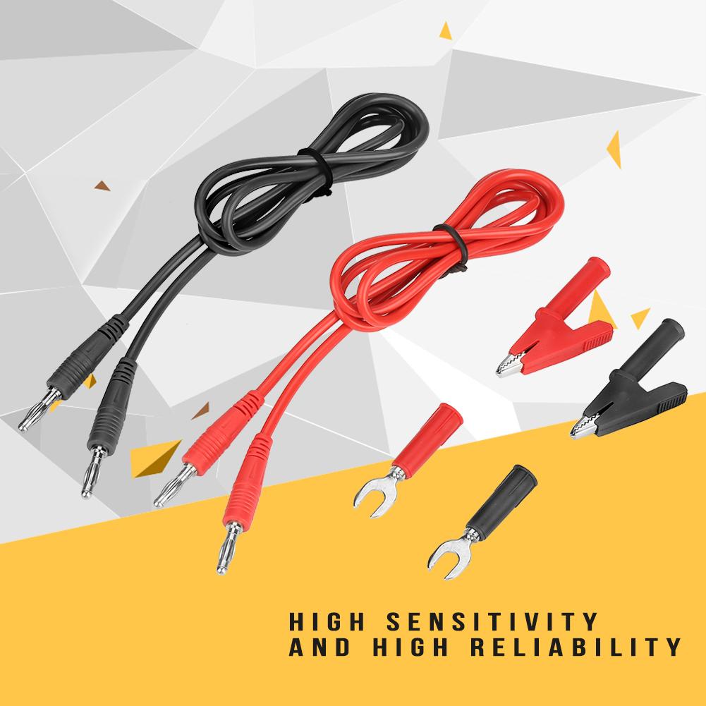 6 in 1 Banana to Banana Plug 6mm Insert Plate Crocodile Clip Test   Set Accessories P1041B