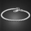 3Mm Round Box Chain Bracelet Simple Men'S And Women'S Jewelry White Copper Electroplated Thick Rhodium Gold Jewelry