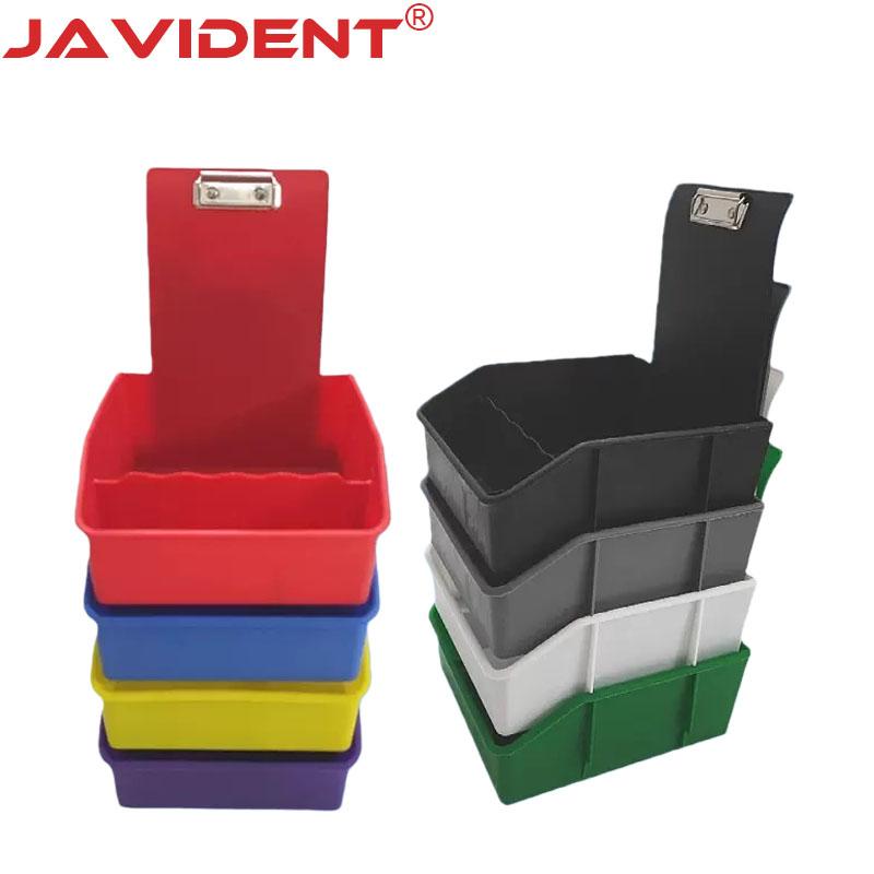 4Pc Dental Extra-Large Transfer Box Laboratory Divided Work Tray Colored Plastic Model Transfer Box Metal Clip Storage Box