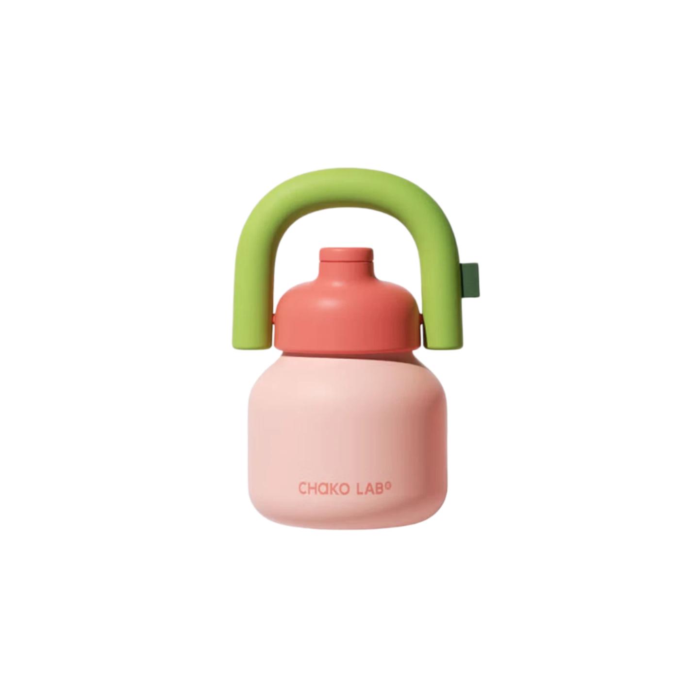 Casa Mart Pink Chakolab Straw Cup, Large Capacity Insulated Mug For Office, Direct Drinking Wide-Bellied Cup, Stainless Steel Cup, Portable Jug