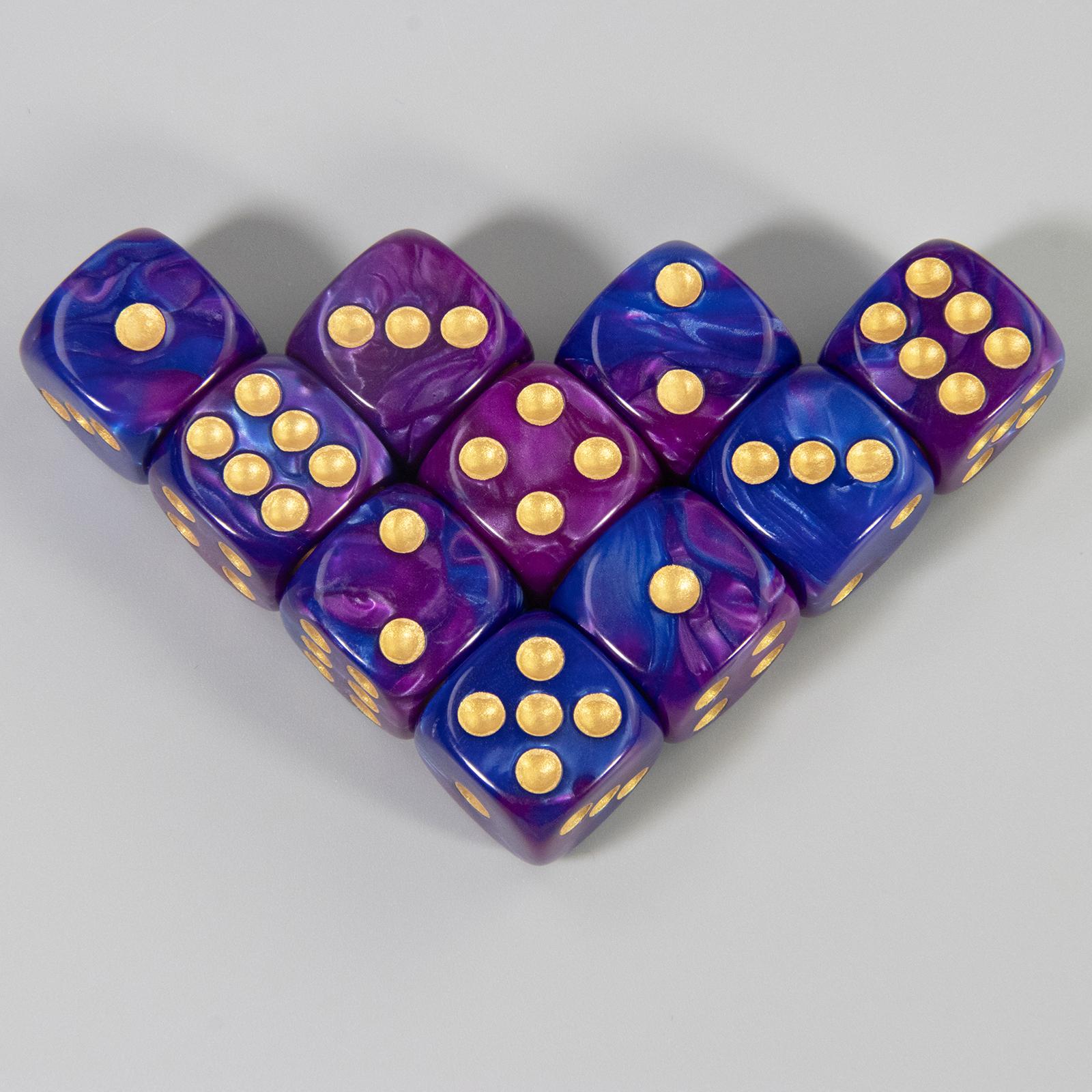 

16 мм закругленные угловые игральные кости 10 шт. игральные кости для смешивания цветов для настольной игры Math Teching purple rose red