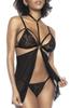 Deux En Un, Body Et Nuisette Dentelle Noire Mal7499 Blk