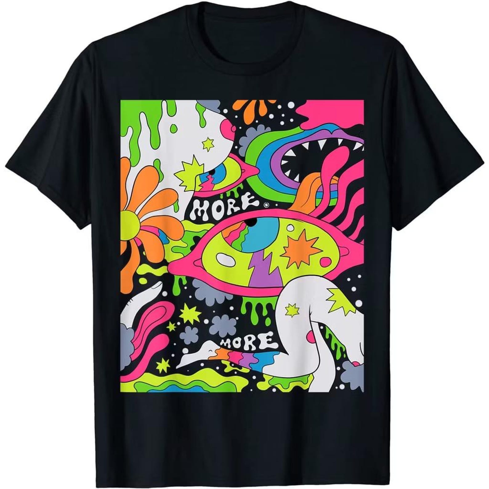 Retro 70s Style Psychedelic Shirt – Vibrant Groovy Graphic Tee S-5XL XL