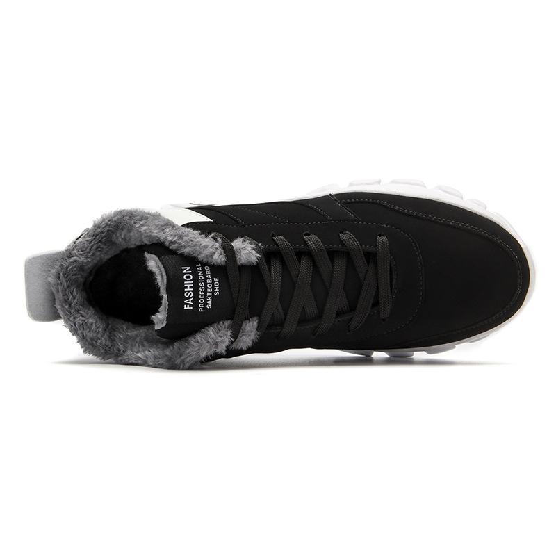 Sapatos masculinos tênis com cadarço mocassim sapatos de inverno forro de pele quente sapatos casuais leves calçados masculinos para caminhada