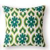 Bedroom Living Room Sofa Home Decor Cushion Cover Green White Geometric Pattern Petal Pillowcase