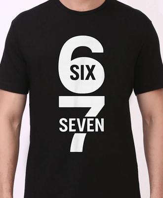 Lustiges Trendiges Meme T-Shirt "six seven 67" Unisex