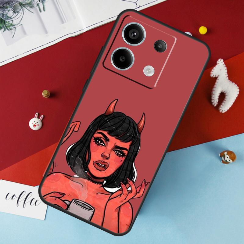 Devil Woman Case For Xiaomi Redmi Note 13 Pro 14 12 11 10 15 Pro Plus Redmi 10C 12C 13C 14C 15C 15 Cover