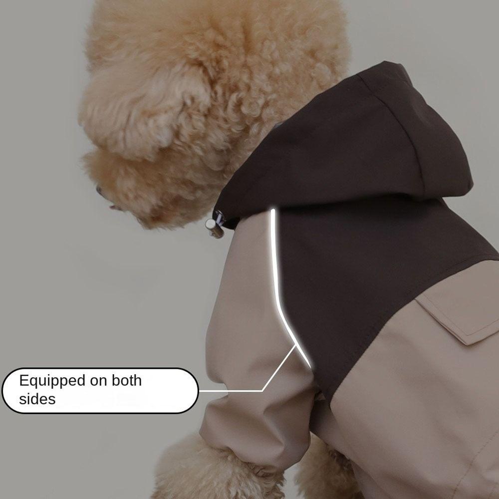 Fashion Reflective Dog Raincoat Waterproof Breathable Pet Hooded Clothes High-Visibility Four Legged Assault Suit for Dogs Pet