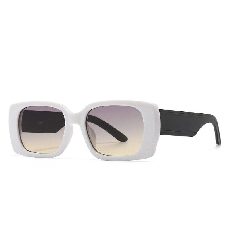 SO&EI Retro Small Rectangle Gradient Sunglasses Women Square Trending Shades UV400 Men Champagne Sun Glasses