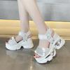 Fashion Women's Shiny Wedge Sandals, Thick Outdoor Beach Shoes, Casual, Fashion, Summer, 2024, 10 Cm