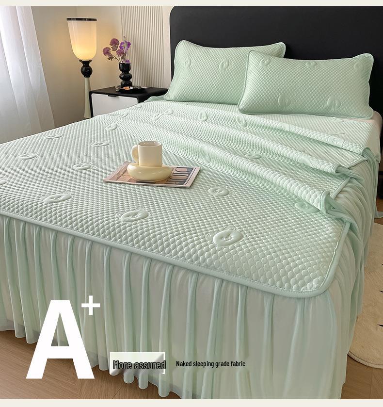 2025 Sommer Kühlmatte aus Eis-Seide – Waschbar, Rutschfest, Spannbettlaken für Zuhause