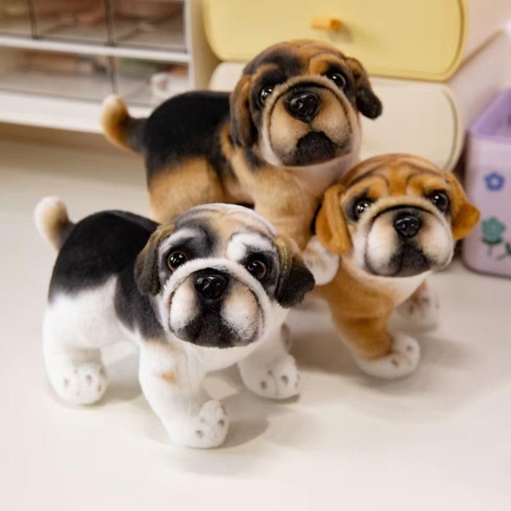 Cute Pet Dog Stuffed Doll Simulation Stand Baggle Dog Toy French Bulldog Plush Stuffed Animal