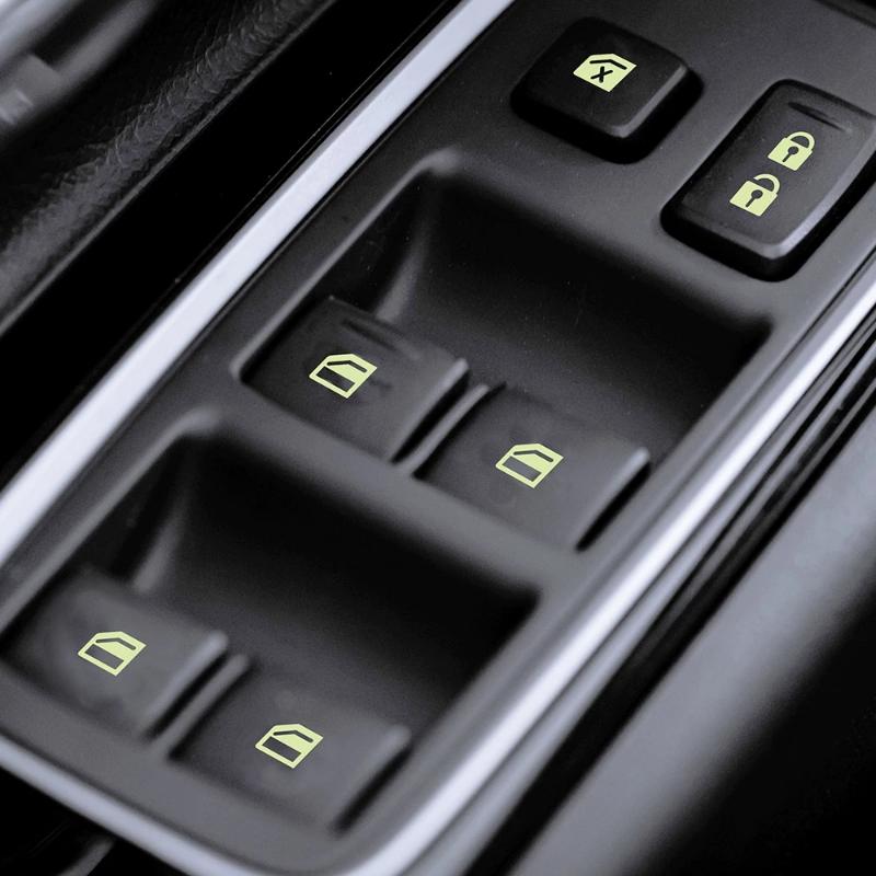 Luminous Car Door Window Lift Button Stickers Auto Car Windows Control Panel Reflective Decal Switch Interior Decor Car