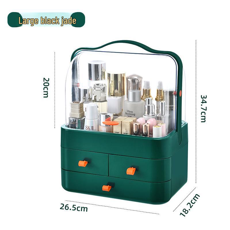 

Роскошный органайзер для туалетных принадлежностей: Пылезащитный ящик для хранения косметики и средств по уходу за кожей для рабочего стола в общежитии