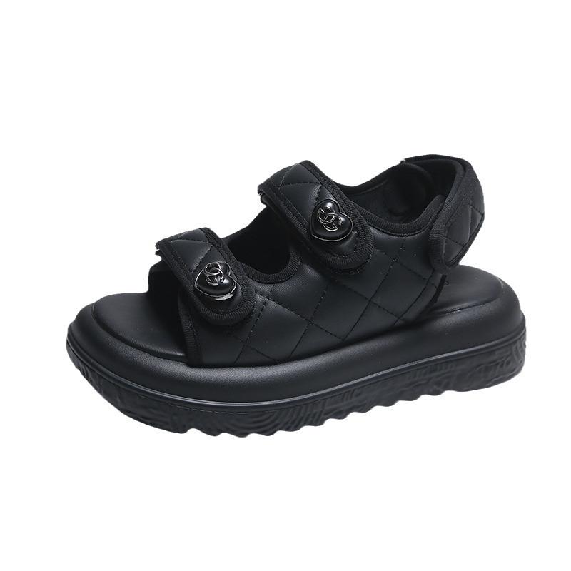 Xiaoxiangfeng dicke Sohle Außen-Sandalen Sommer 22 Neu Klettverschluss Freizeitschuhe Auf-Treten Schlamm weiche Sohle Römische Schuhe