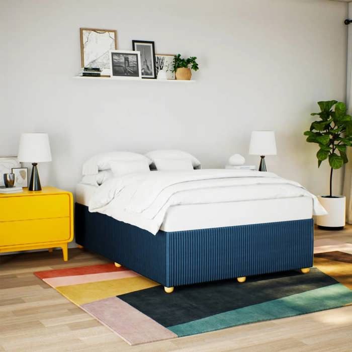 VidaXL Cadre de lit sans matelas bleu 160x200 cm tissu 3284955