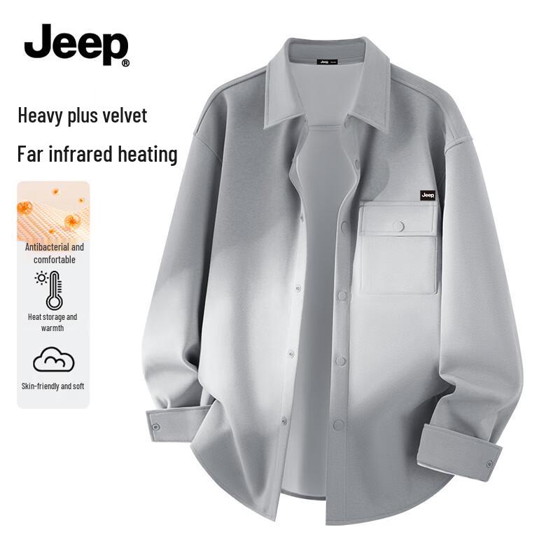 JEEP Men s Fleece-Lined Long-Sleeve Work Shirt 2XL