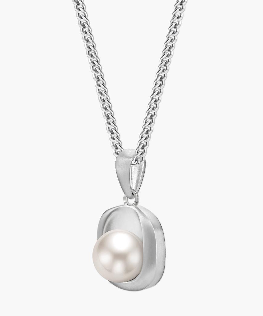 Mcel Silver Empathy Pearl Pendant - White