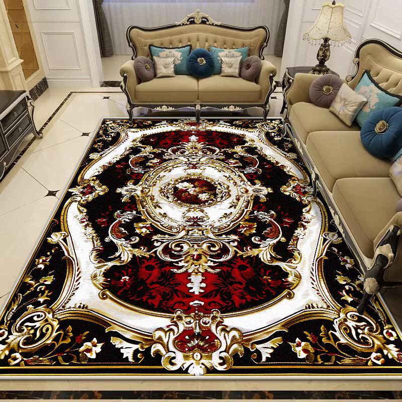 European Style Large Size Luxury Rugs Living Room Flower Design Fluffy Room Decor Bedroom Carpet Easy Cleaning Sofa Table Mat