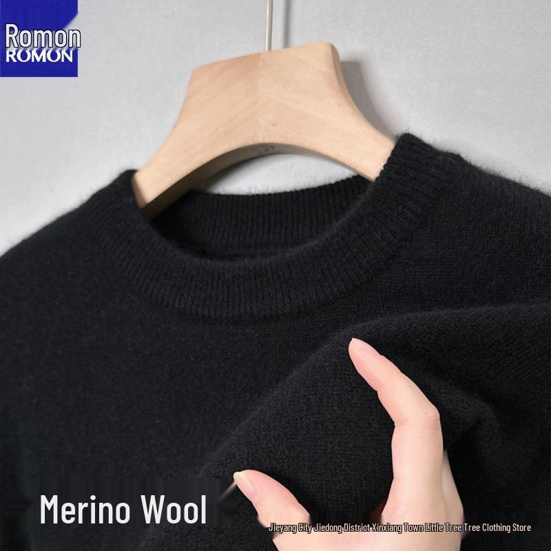 Men's High Neck Double Roll Wool Sweater - Soft, Warm, Solid Color, Close-Fitting Base Layer, Trendy Knitted Design