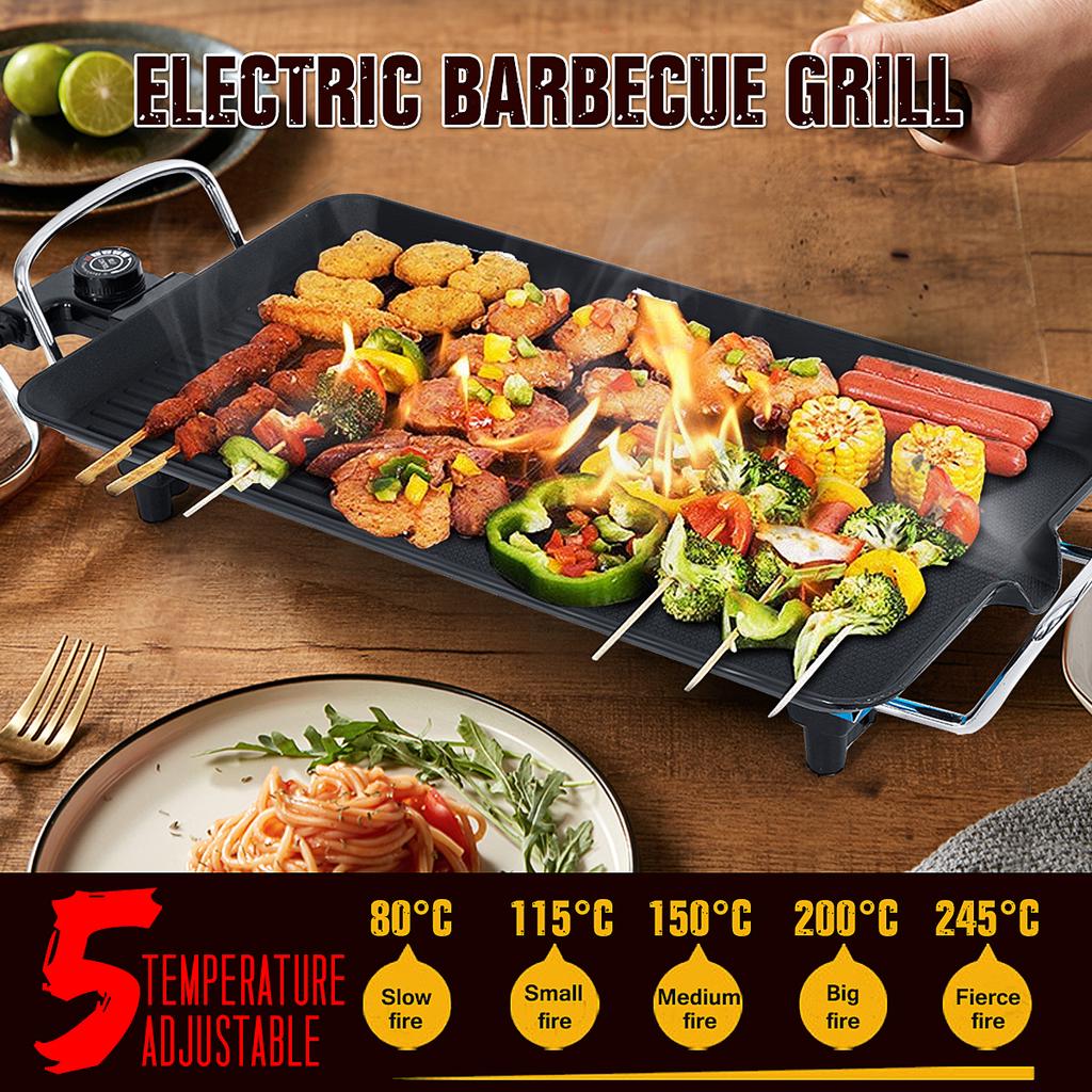 Buy 2000W 5 Temperature Control Smokeless Electric Barbeque Grill BBQ