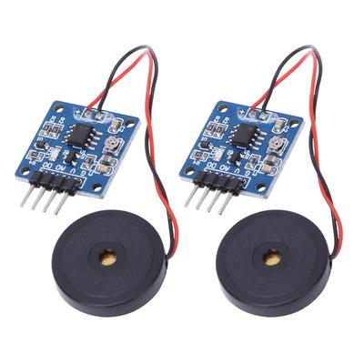 2 Stück Piezoelektrischer Vibrations-Tipp-Sensor-Modul AD DO Ausgang Einstellbare Empfindlichkeit Vibrationsschalter-Modul