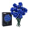 Blue Rose Blocks Flowers Building Set Artificial Roses Wedding Floral Decorations Bricks Toys Valentines Birthday Gift for Adult