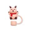 Christmas New Silicone Straw Cover 10mm Large Diameter Reusable Straw Tips Cartoon Cute Holiday Gift Dust Cap Party Xmas Decor