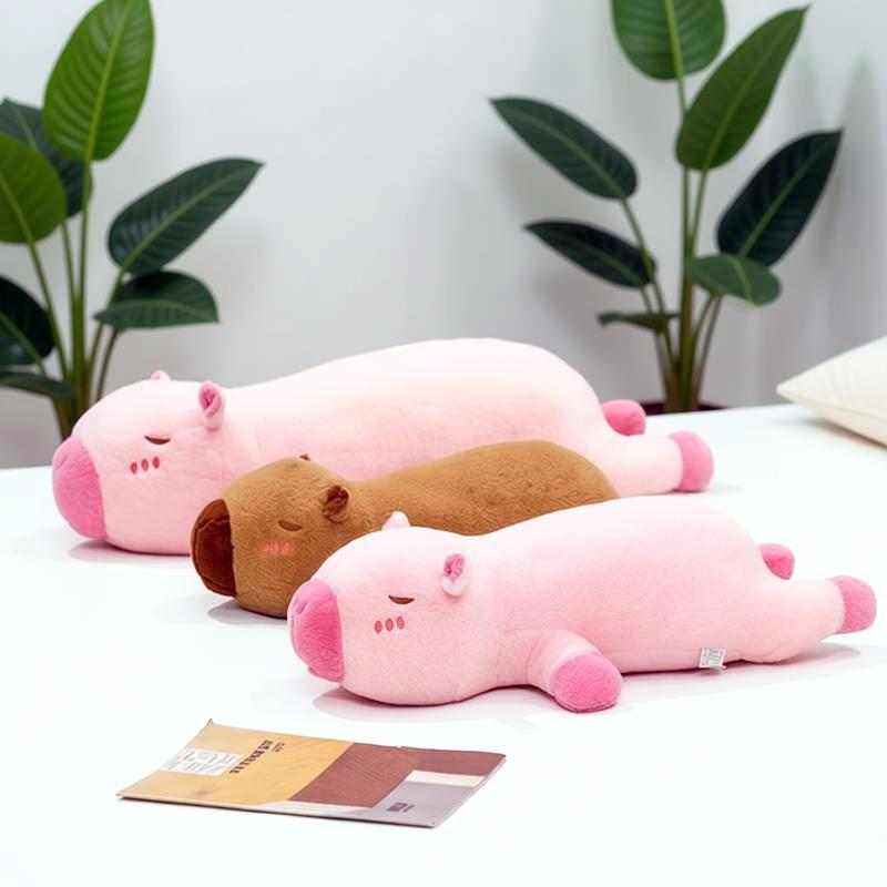 Flauschiges Capybara Langes Kissen Kawaii Capybara Maus Plüschtier Weiches Wasserschwein Tier Stofftier Kindergeburtstagsgeschenke