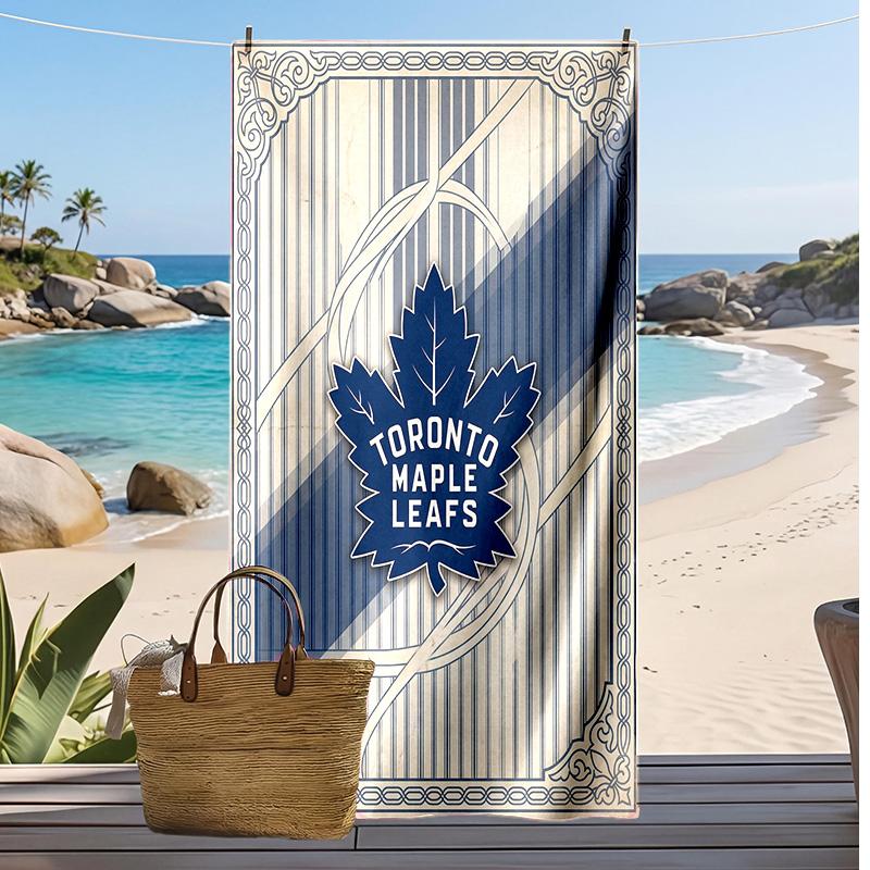 Toronto Maple Leafs Druck Strandtuch Weich Tragbar Schnell?Trockenes Handtuch für Pool Sommerurlaub Outdoor Sport