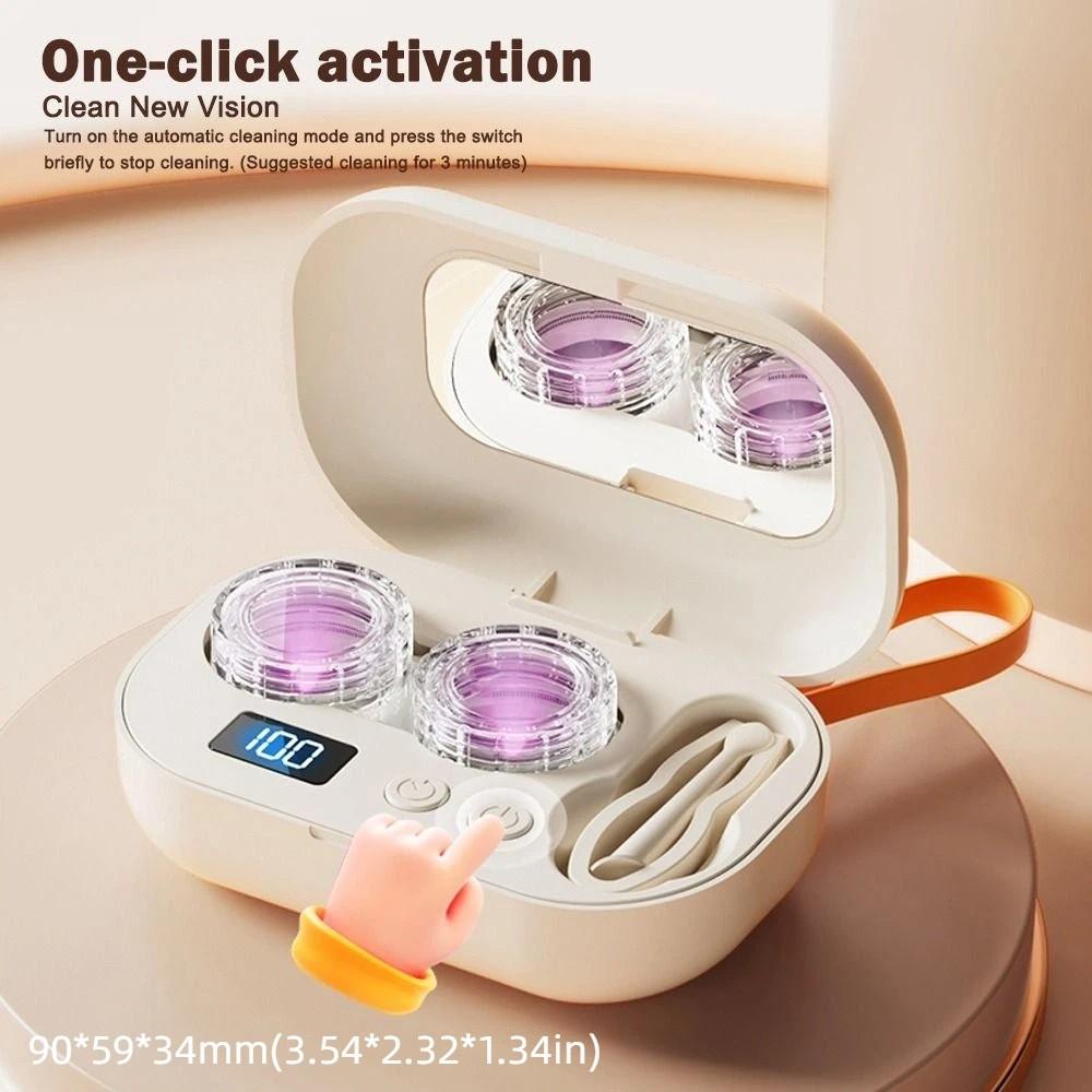 Ultrasonic Contact Lens Cleaning Machine  Fit Disposable Soft, Colored Lenses