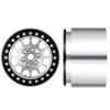 TRZX 4pcs Aluminum Beadlock Rims, 2.2" Wheels, RC Rim Hubs, 45mm, for 110 RC Crawler Axles: SCX10 (90046), TRX4, Wraith (90048), RR10 (Silver + Black)