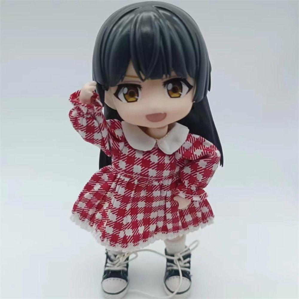 Lotus Leaf Sleeve Printed Dresses Fashion Doll Clothes Skirt Dolls Tops  1/11 OB11 Dolls/1/12 BJD
