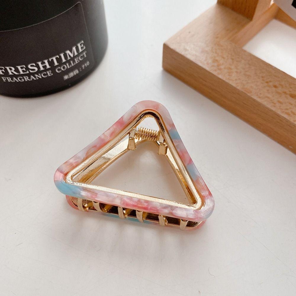 Multicolor Acetic Acid Hair Claw Small Size Korean Style Triangle Hair Crab Clip Hair Accessories Hair Clip Geometry Shark Clip