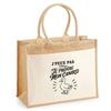 Tote Bag - PLANETEE - « I Can't Be Minimalist » Collection - Jute and Cotton Canvas - Duck Illustration - 43×33×21 Cm