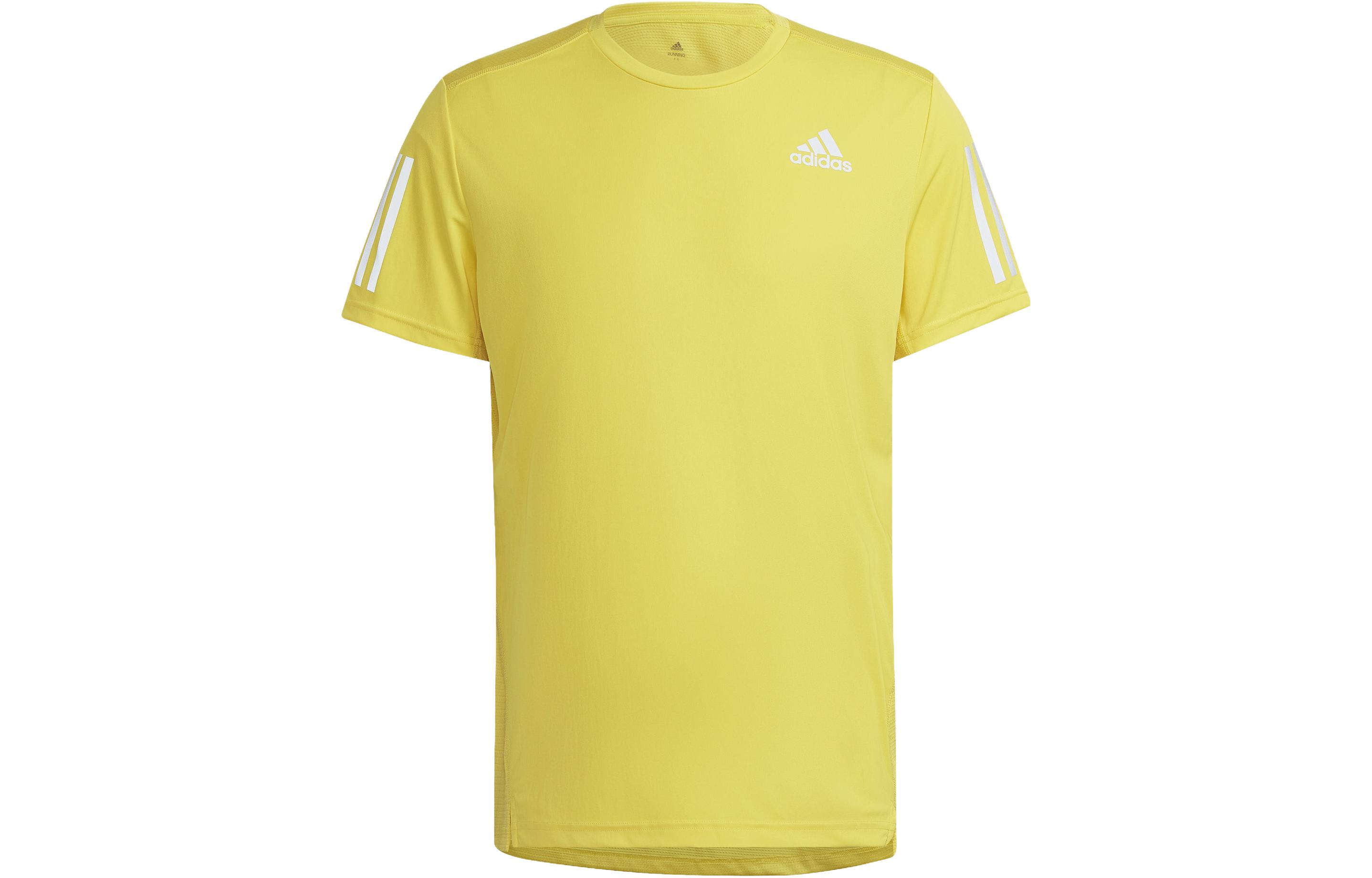 Adidas T Shirts Men s Yellow Crew Neck Moderate Straight Fit HL5991 XXL