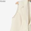 ZANZEA Women Sleeveless Vest Tops and Wide Leg Pants Casual Two Piece Suit Sets