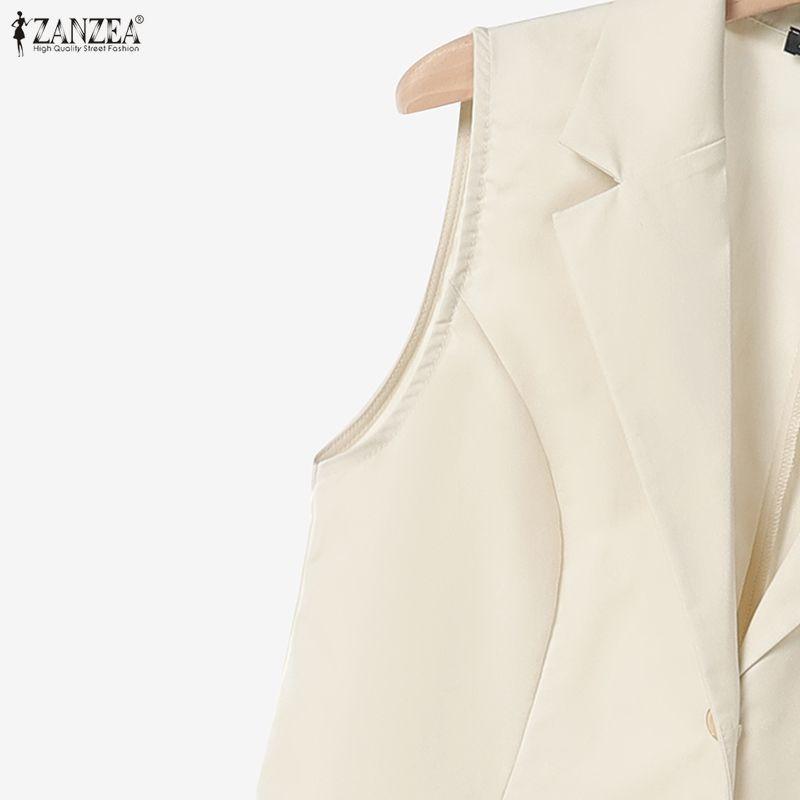 ZANZEA Women Sleeveless Vest Tops and Wide Leg Pants Casual Two Piece Suit Sets