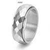 Unisex Titanium Steel Rotating Diamond Ring Wide Narrow Face Trendy Jewelry for Men Women