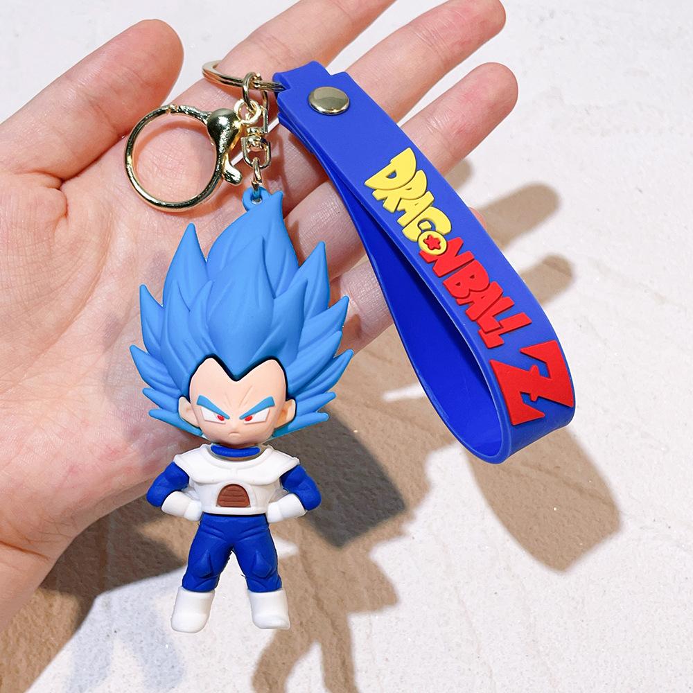 Anime Keychain PVC Cartoon Cartoon Figure Trunks Son Goku Piccolo Buu Vegeta Figures Key Chain Keyring Bag Decor