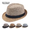 Summer Wool Knit Mesh Fedora Hat with Leather Band